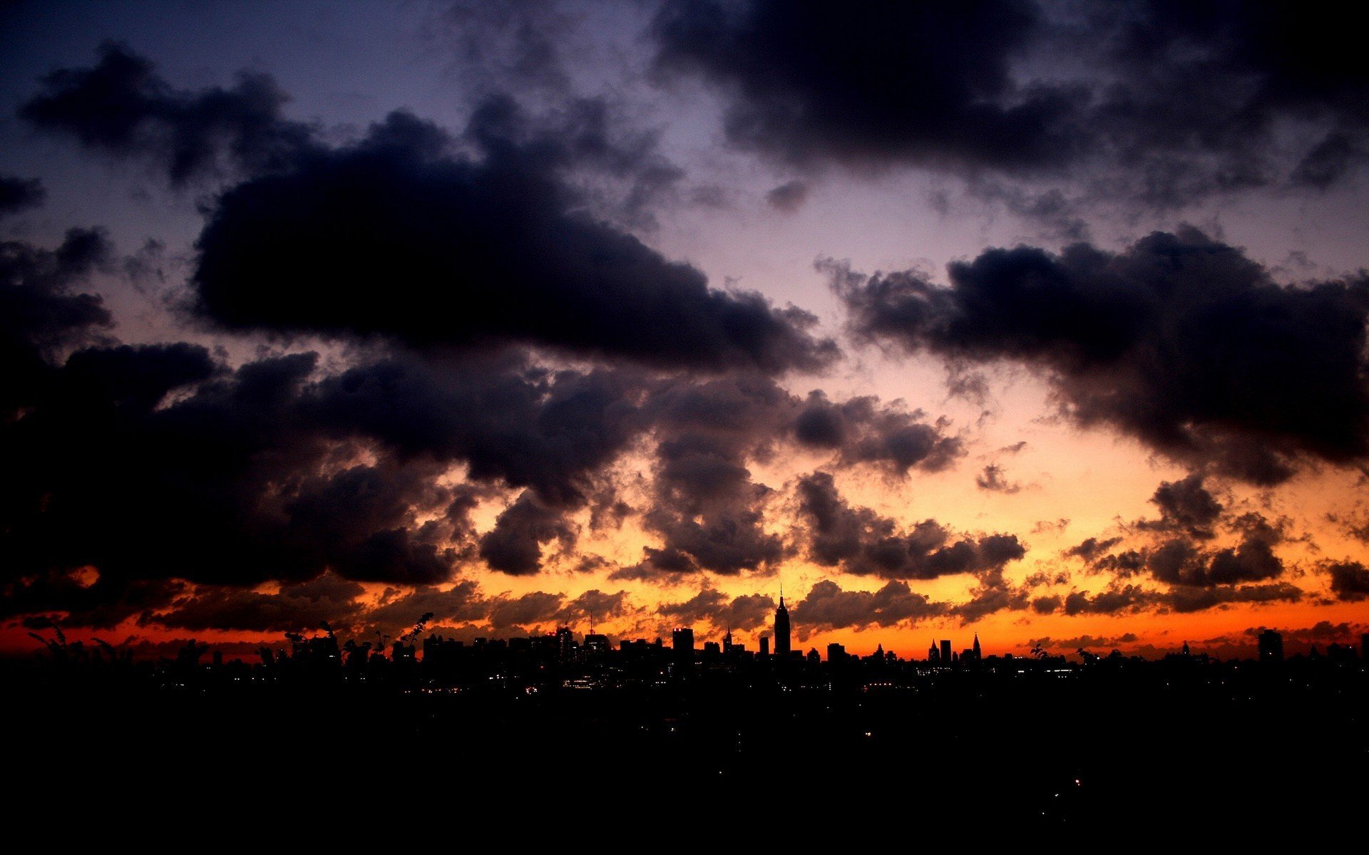 noche nubes luces