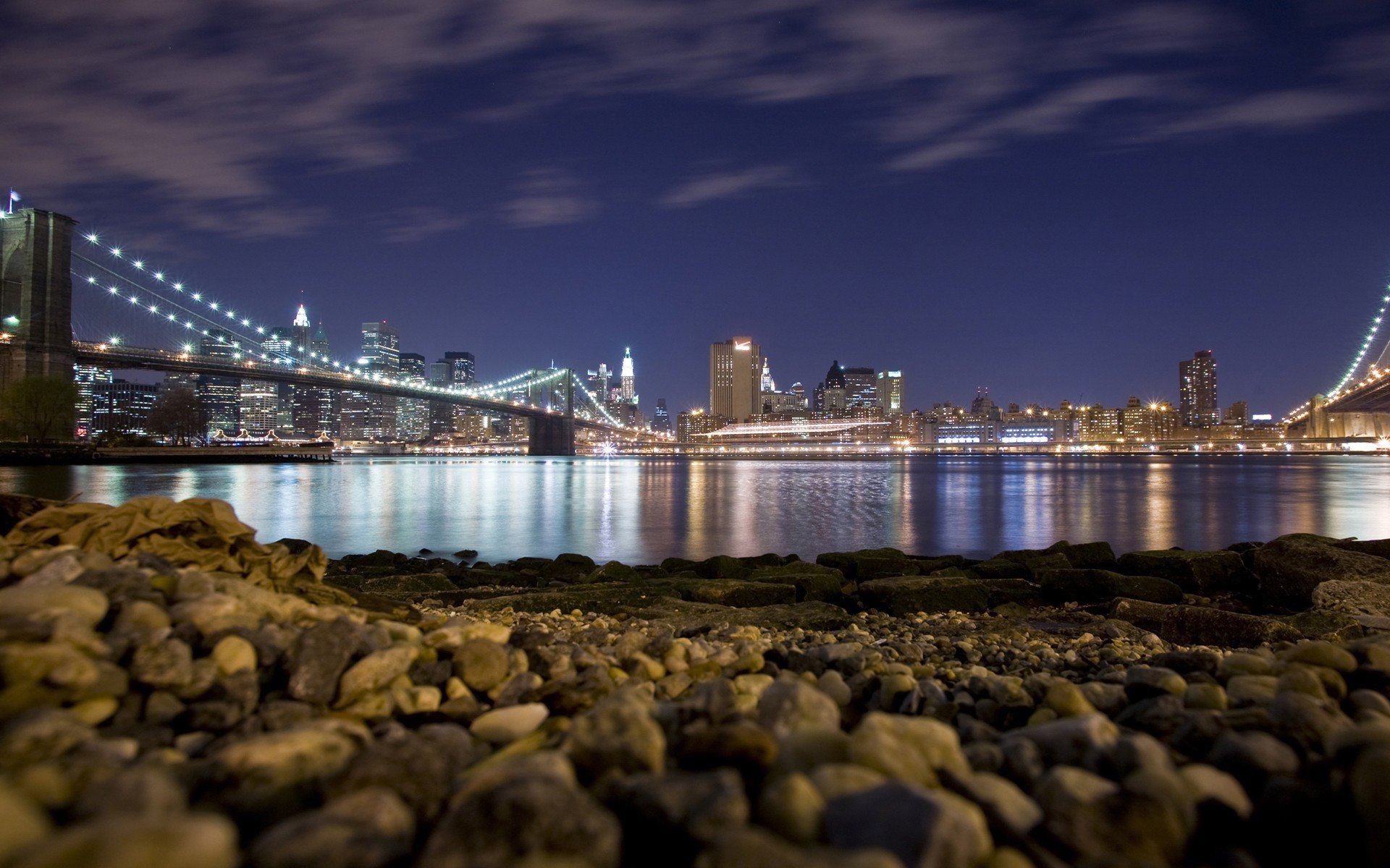 nuit plage pont