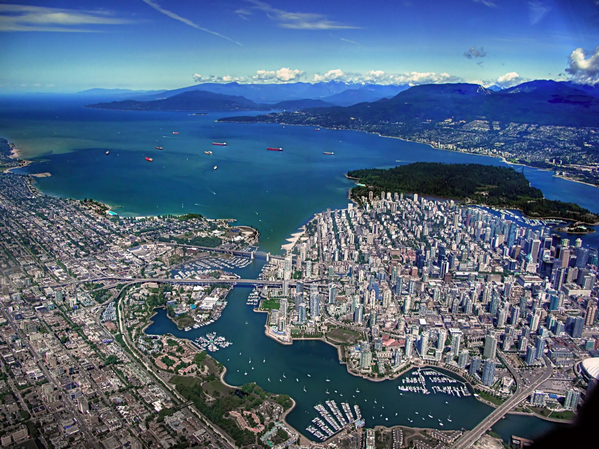 vancouver dall alto edifici baia