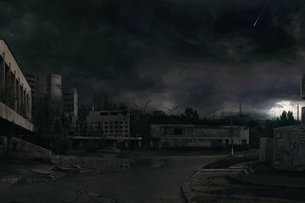 Chernobyl night is a scary picture