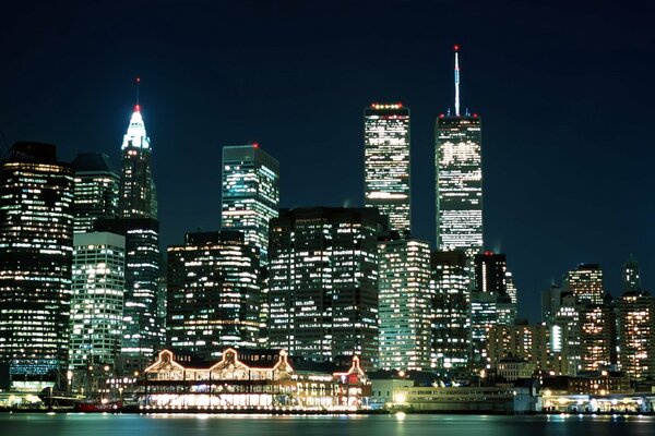 Paysage urbain nuit New York