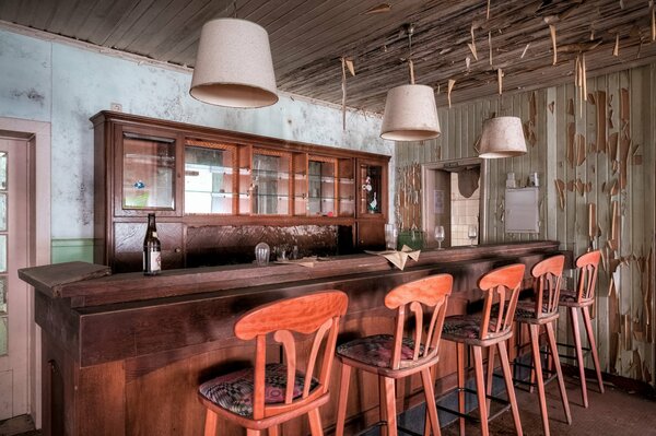 Bar, counter, retro interior