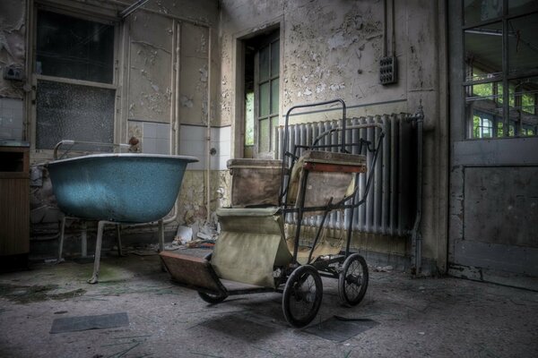 Cuarto de baño en la sala del hospital