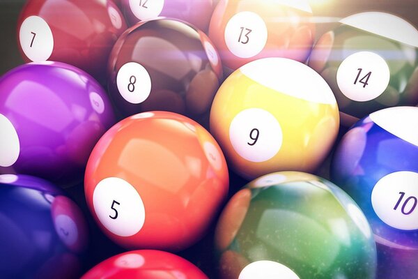 Billiard balls of rainbow colors