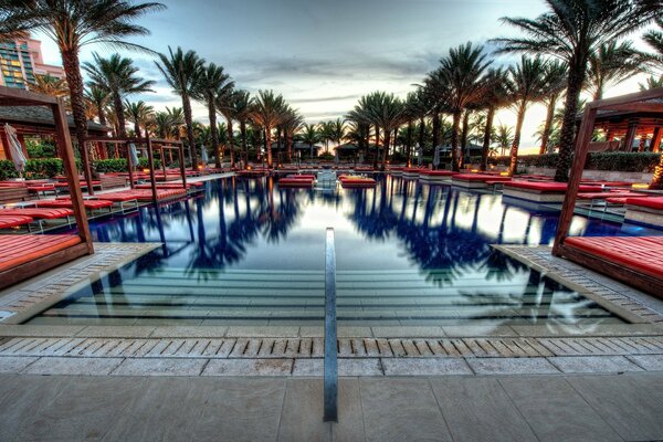 Hotel pool in the Bahamas