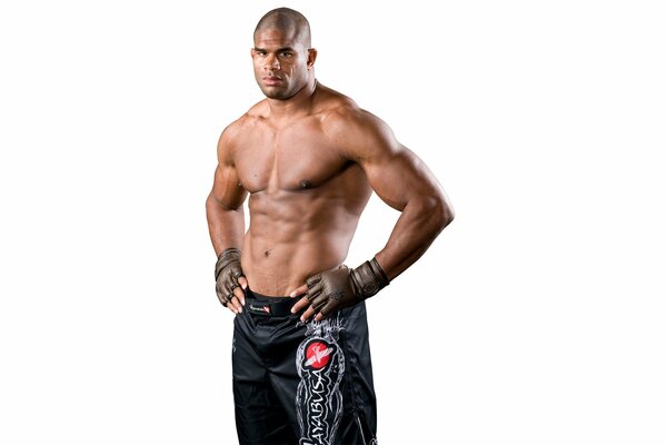 Mixed martial arts fighter on a white background