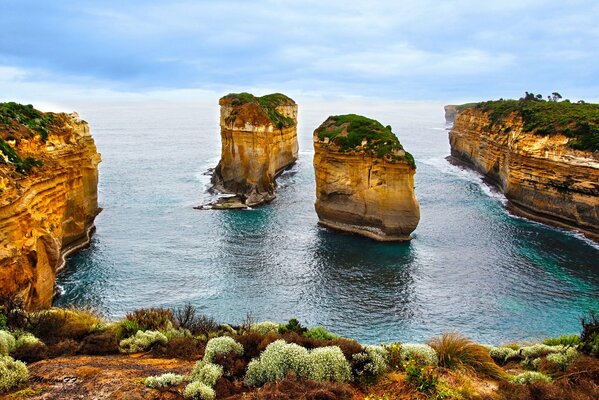 Sea view from the rocky shore