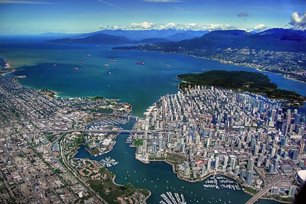 Top view of Vancouver buildings