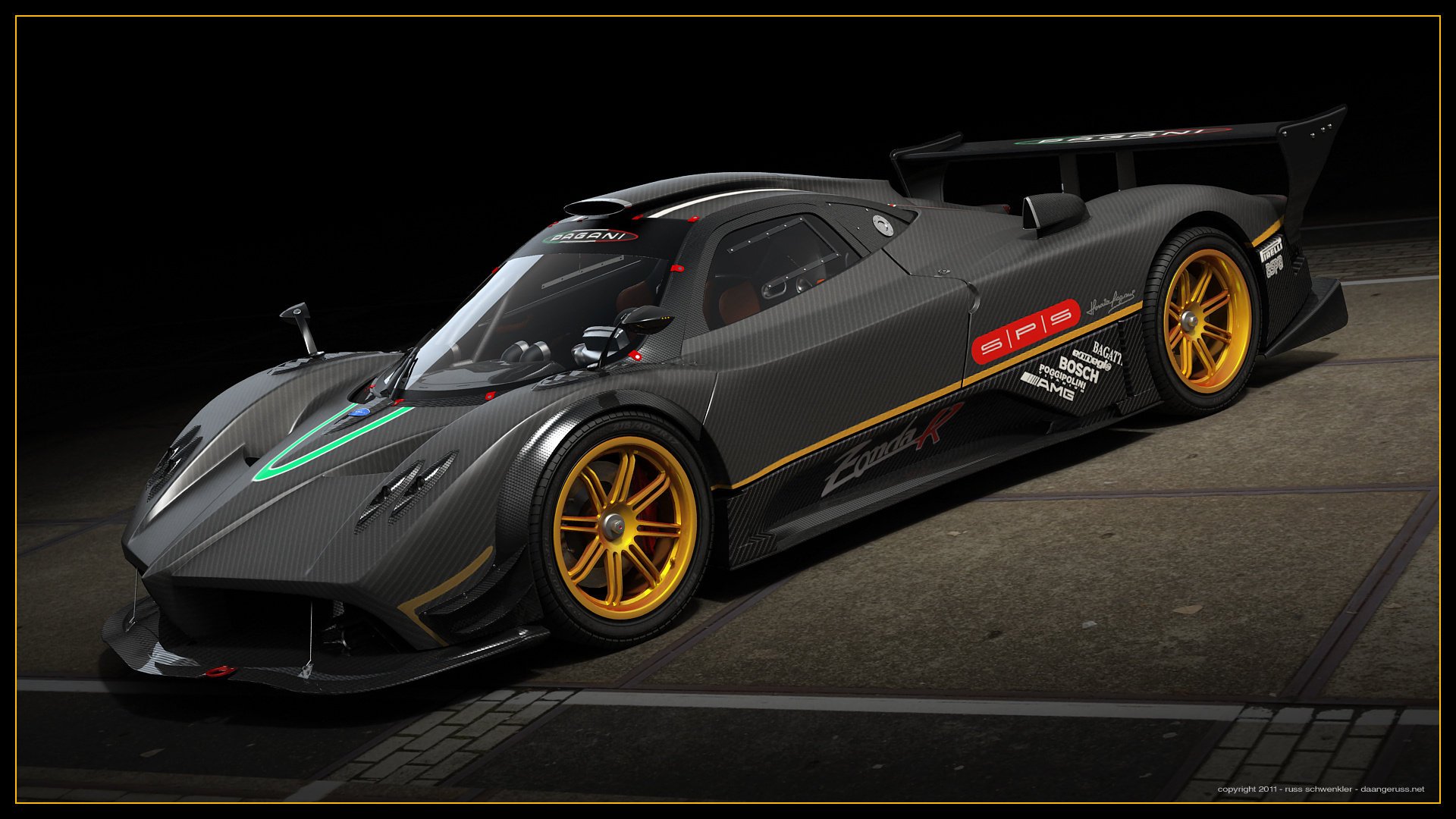 pagani zonda r macchina 3d