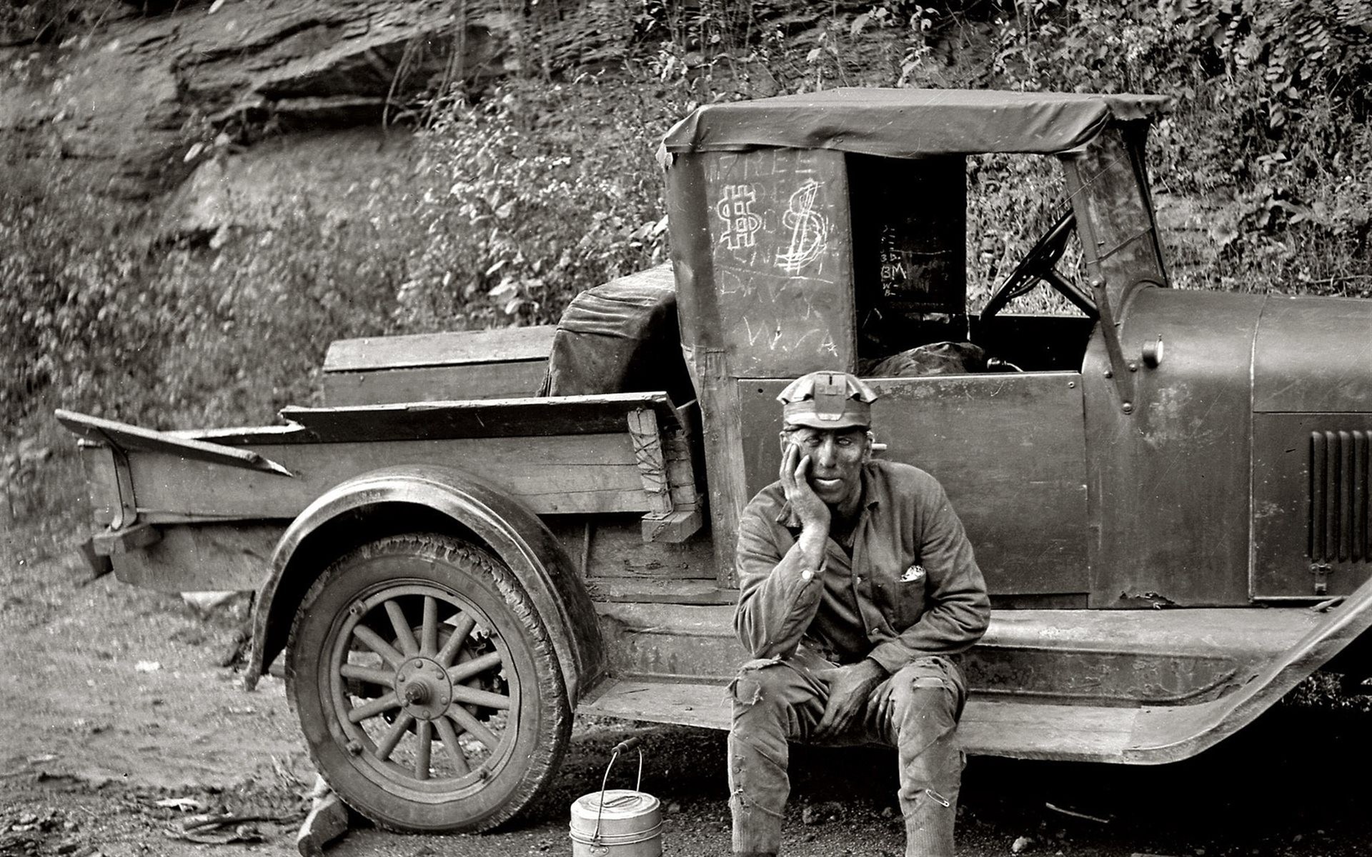 truck rests man business a man