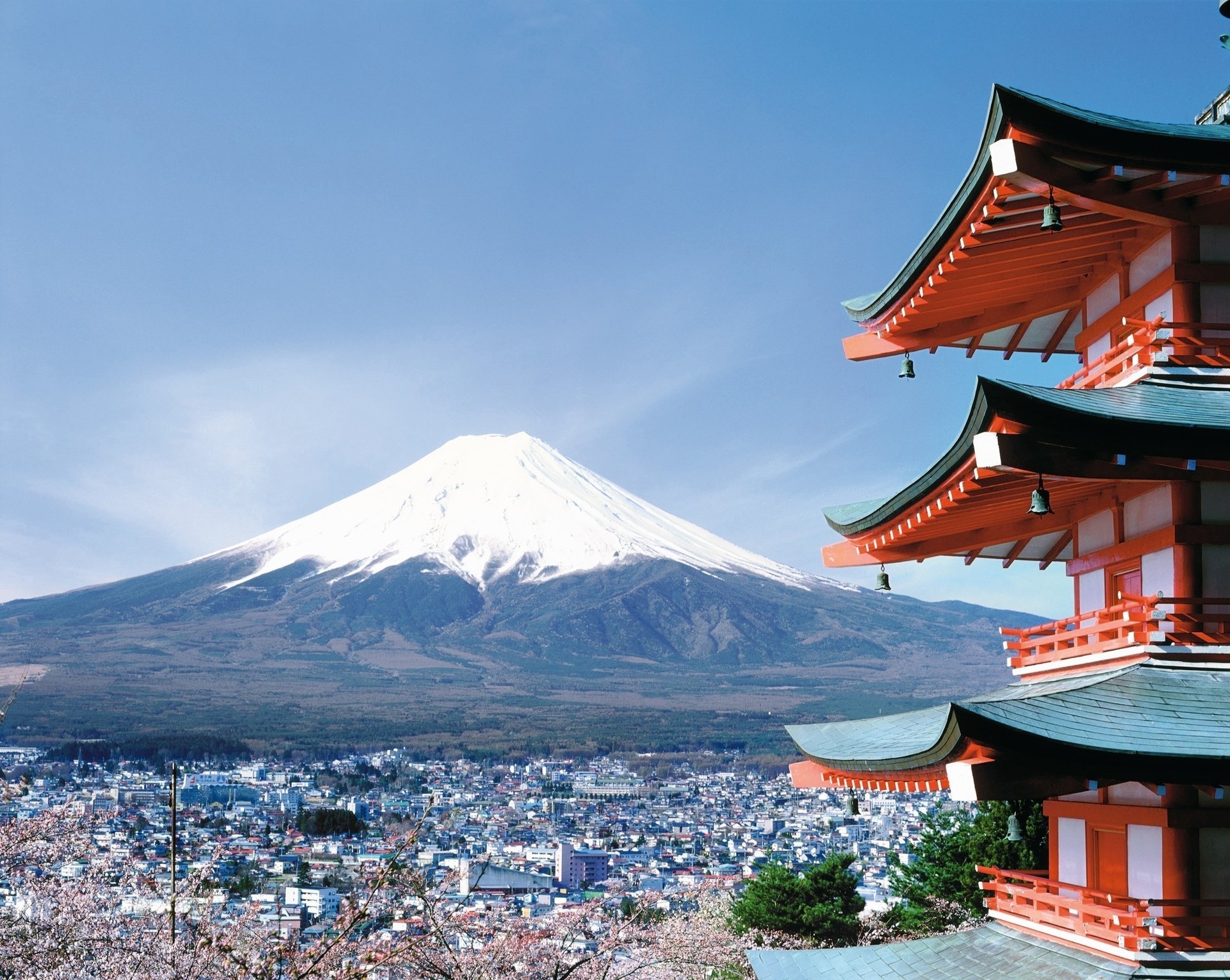 fujiyama japón ciudad sakura