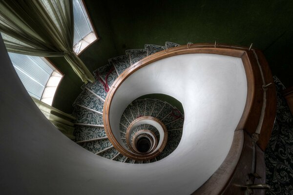 Spiral staircase in the form of a shell