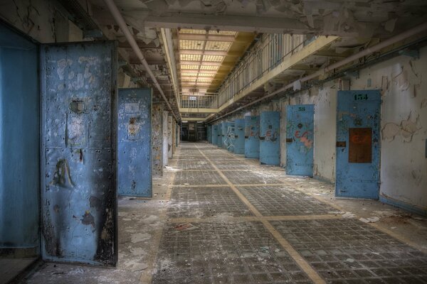 Open cells in an empty prison