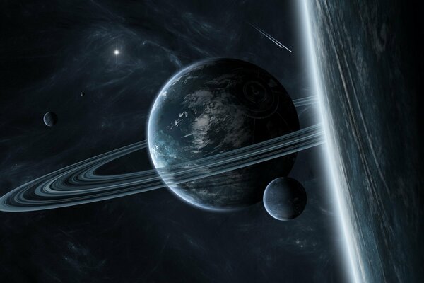 Star system: the planet and its satellites