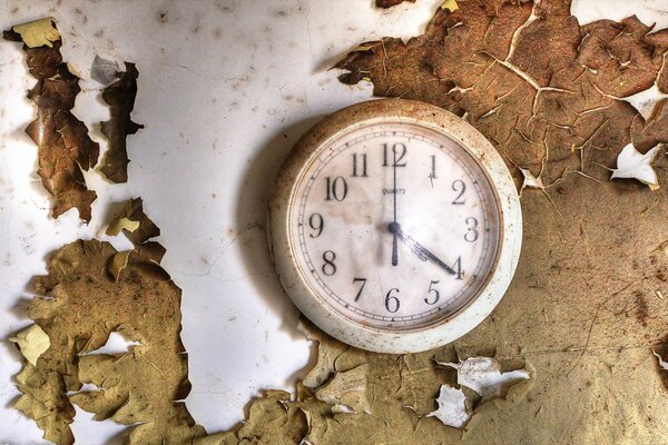 Clocks on the stripped walls