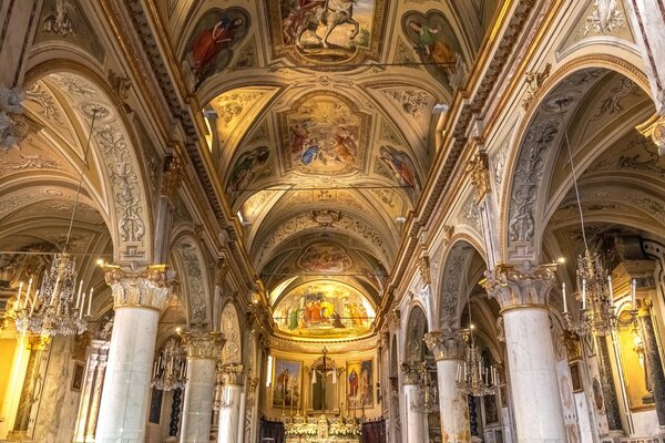 Church of San Martino with columns and painted ceiling