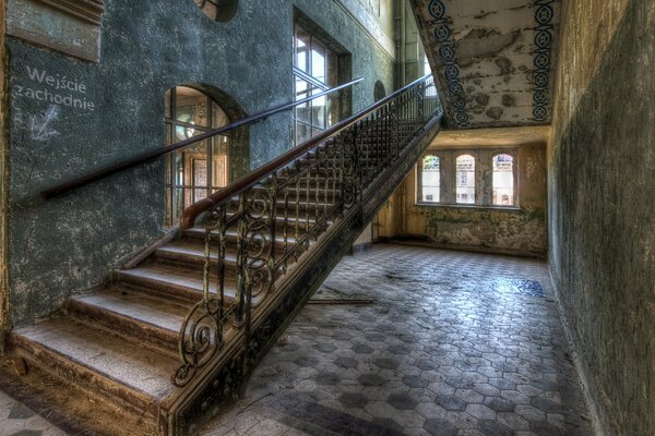 Old house, stairs to the second floor