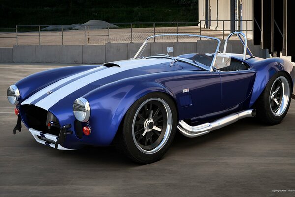 Legendarny niebieski samochód sportowy Shelby 427 Cobra