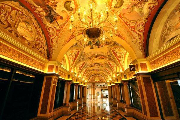 Chandelier under a beautiful dome