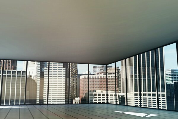 Empty office space in a skyscraper