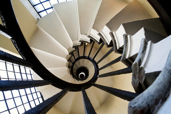 Spiral staircase top view