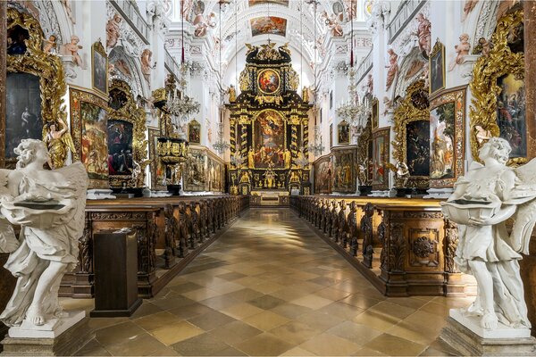 Church stone statues in the form of angels