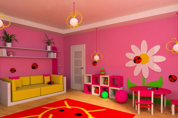 Intérieur d une chambre d enfant pour une fille