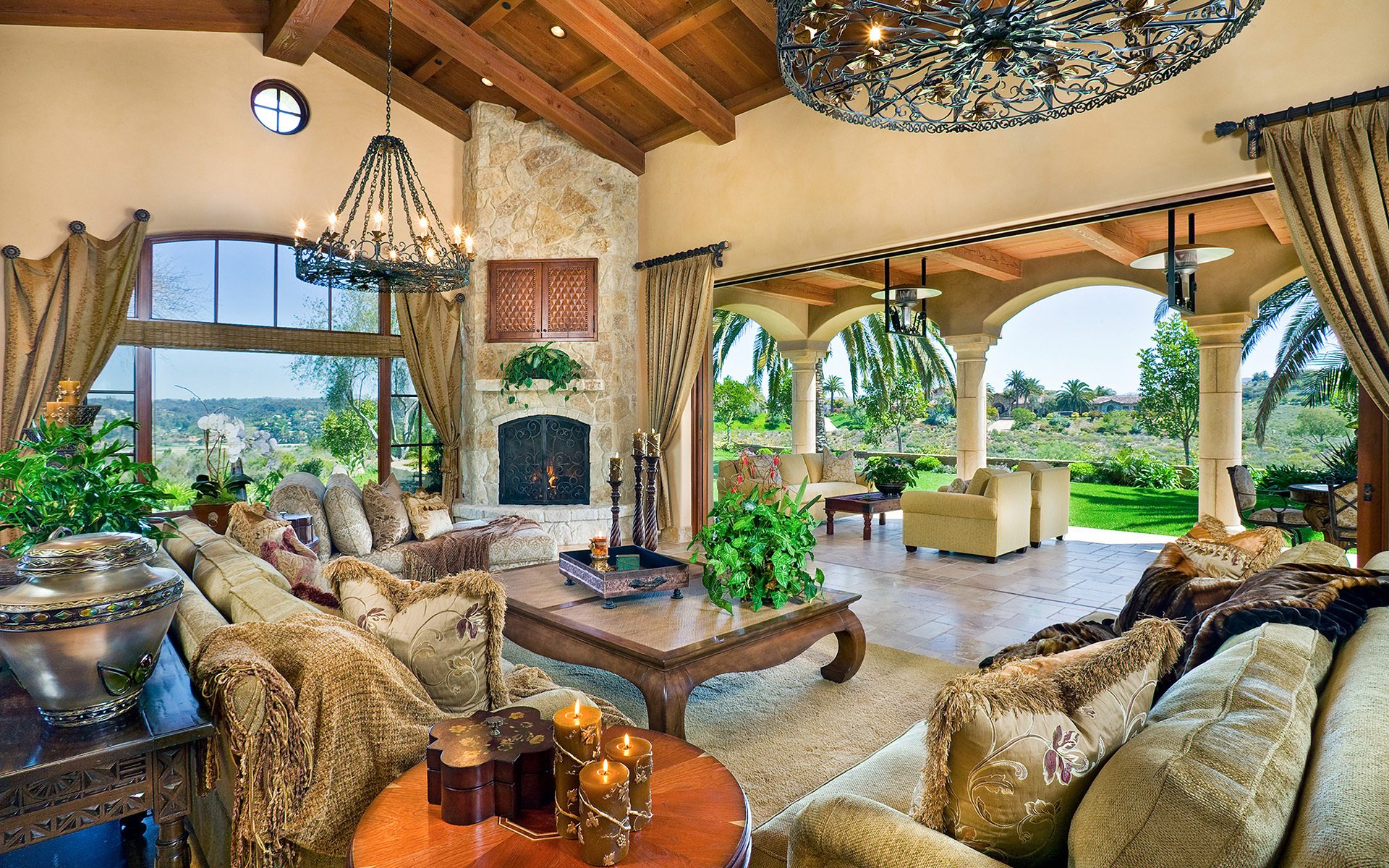 living room luxury interior home santa fe california