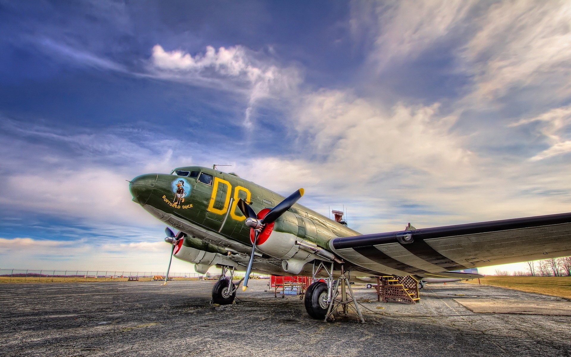 douglas c-47 skytrain самолет небо аэродром