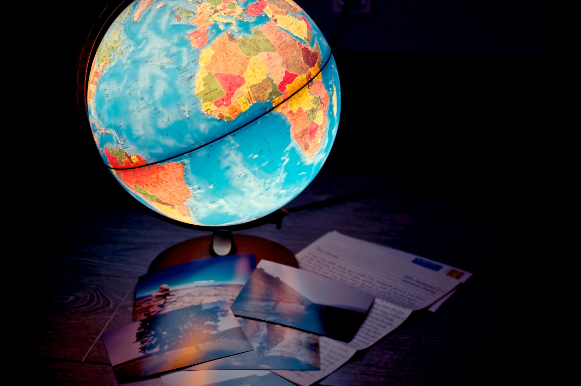 globe lamp lamp map