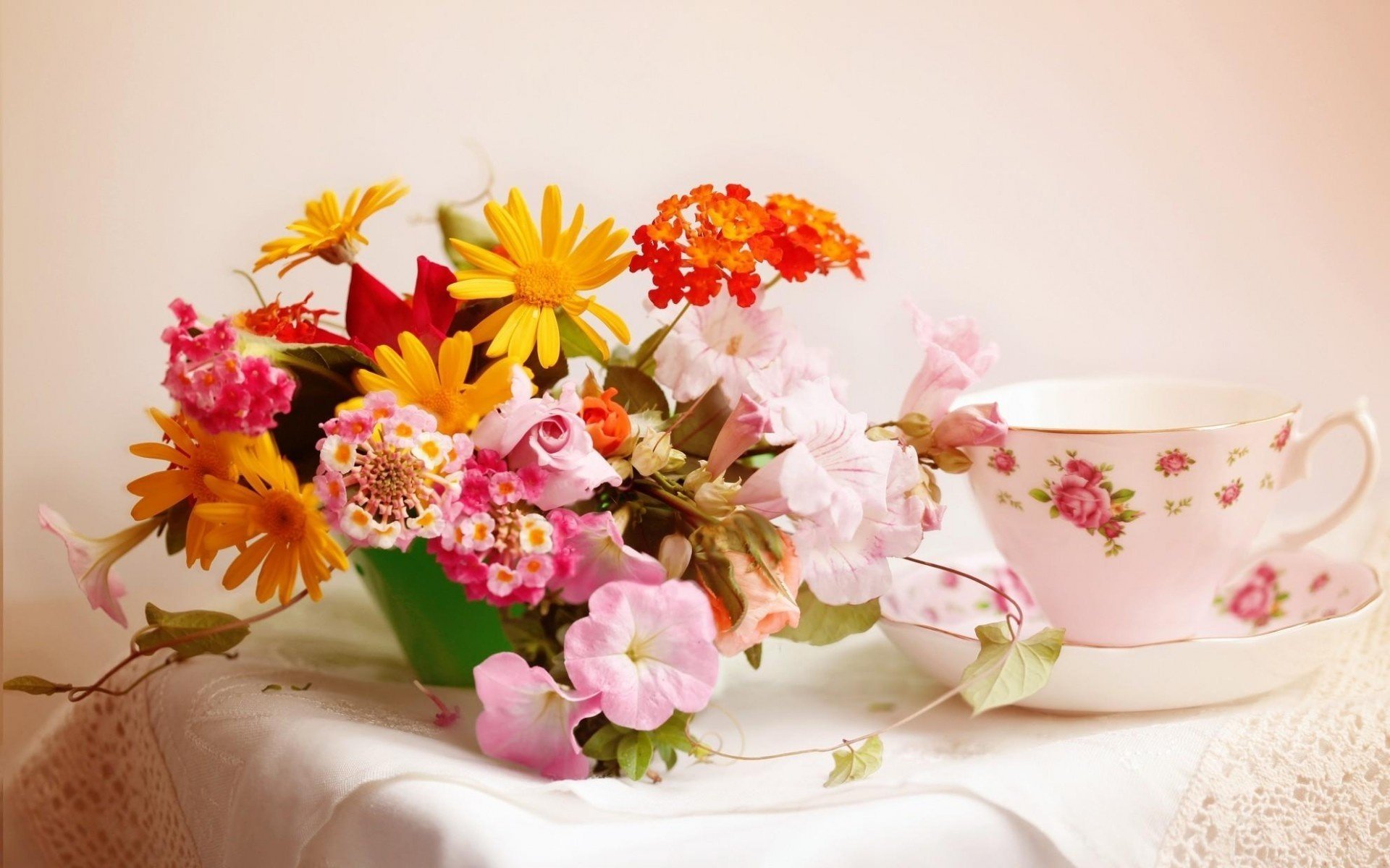 buongiorno fiori tazza motivi