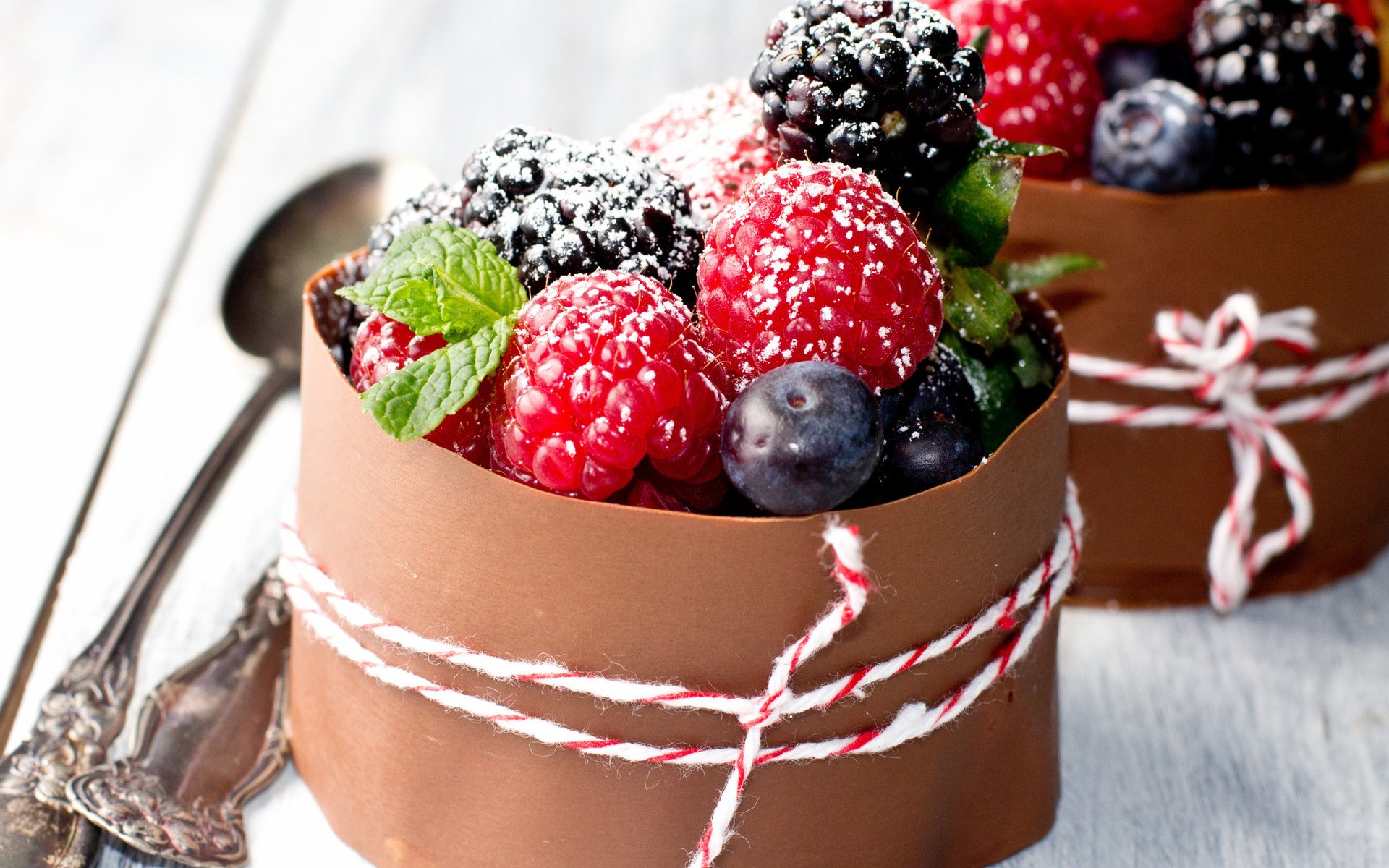 whim dessert cake berries chocolate yummy sweets powdered sugar raspberry blackberry blueberrie