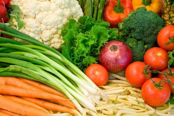 Gemüse Tomaten Zwiebeln Kohl Zwiebeln