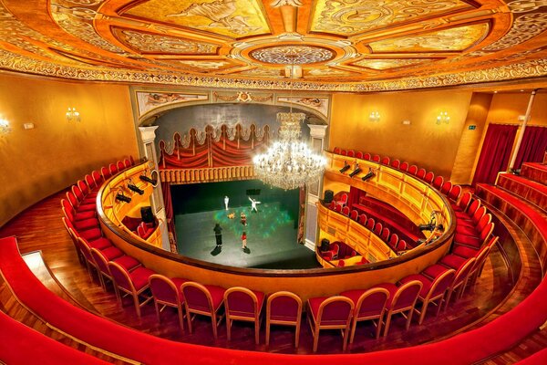 View from the balcony to the theater stage