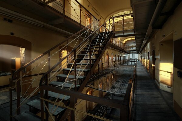 An abandoned old prison. Interiors