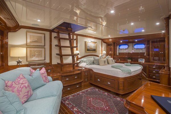 Interior of a luxury cabin on a yacht