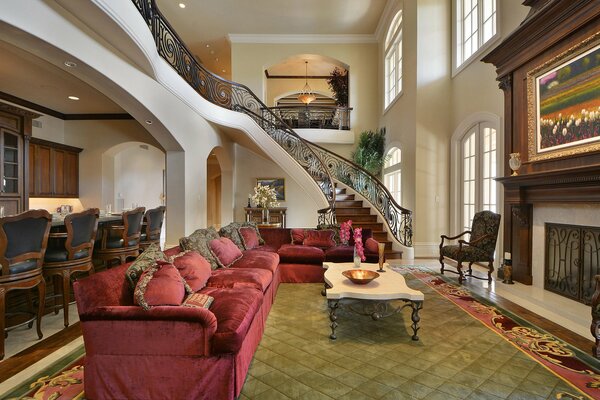 The great hall of a prestigious villa in Texas