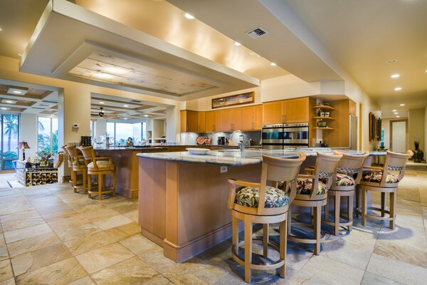 A variant of the kitchen interior in soft lighting