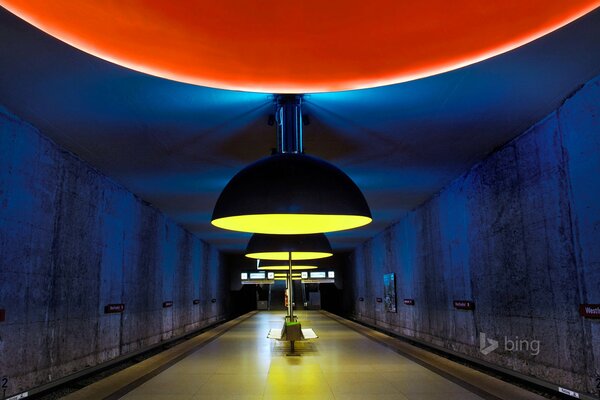 Lonely metro station in Munich