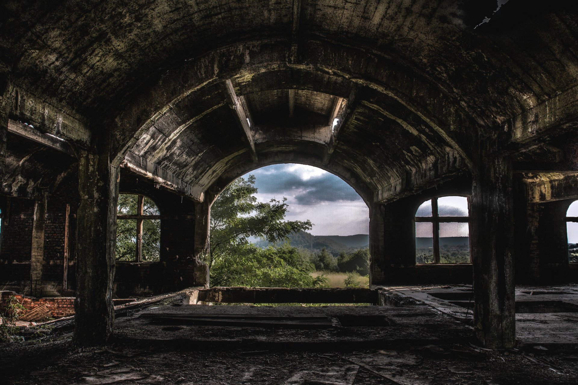 interior luz ruina abandono moho bosque naturaleza