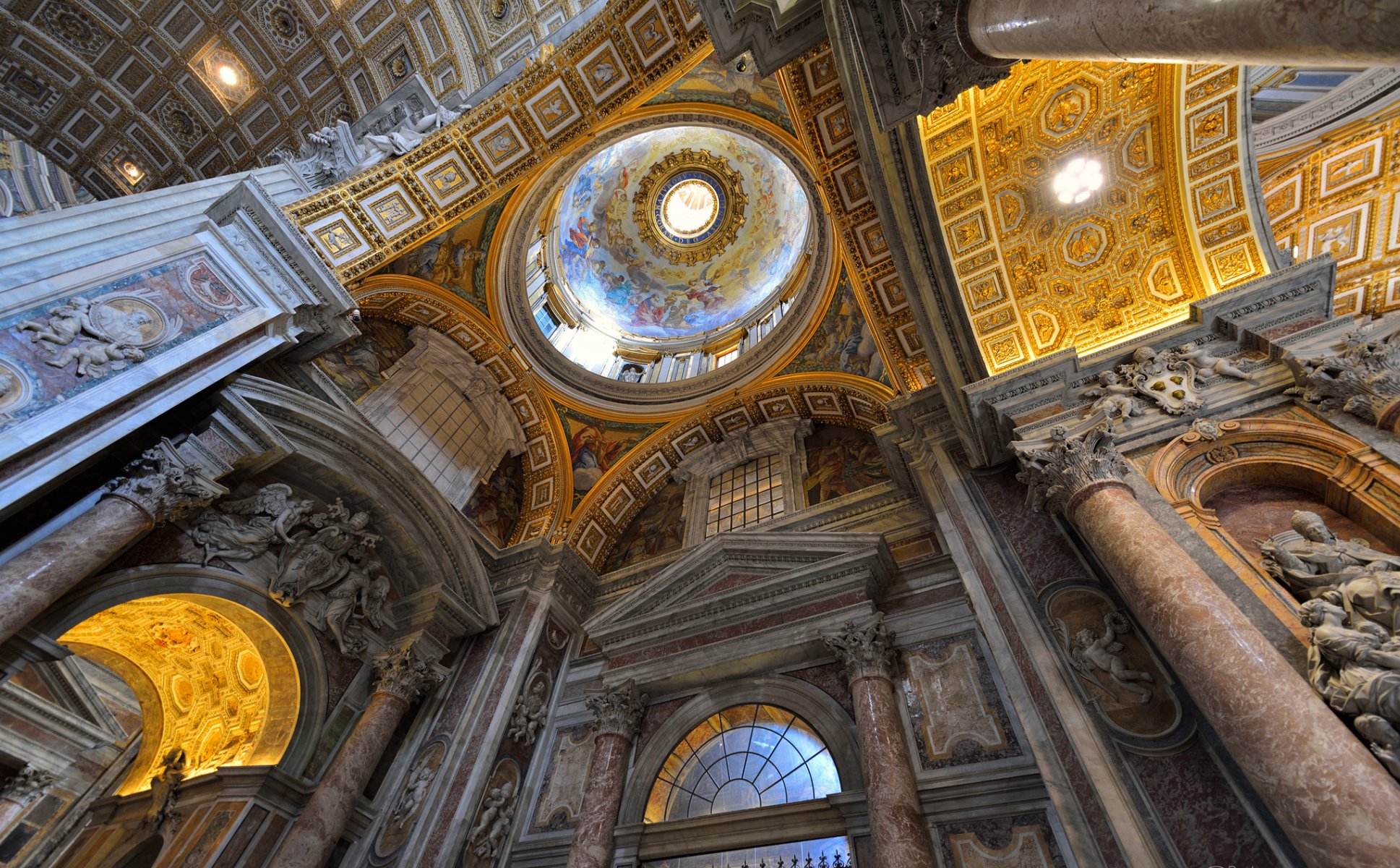 vatican city st. peter s basilica dome murals religion