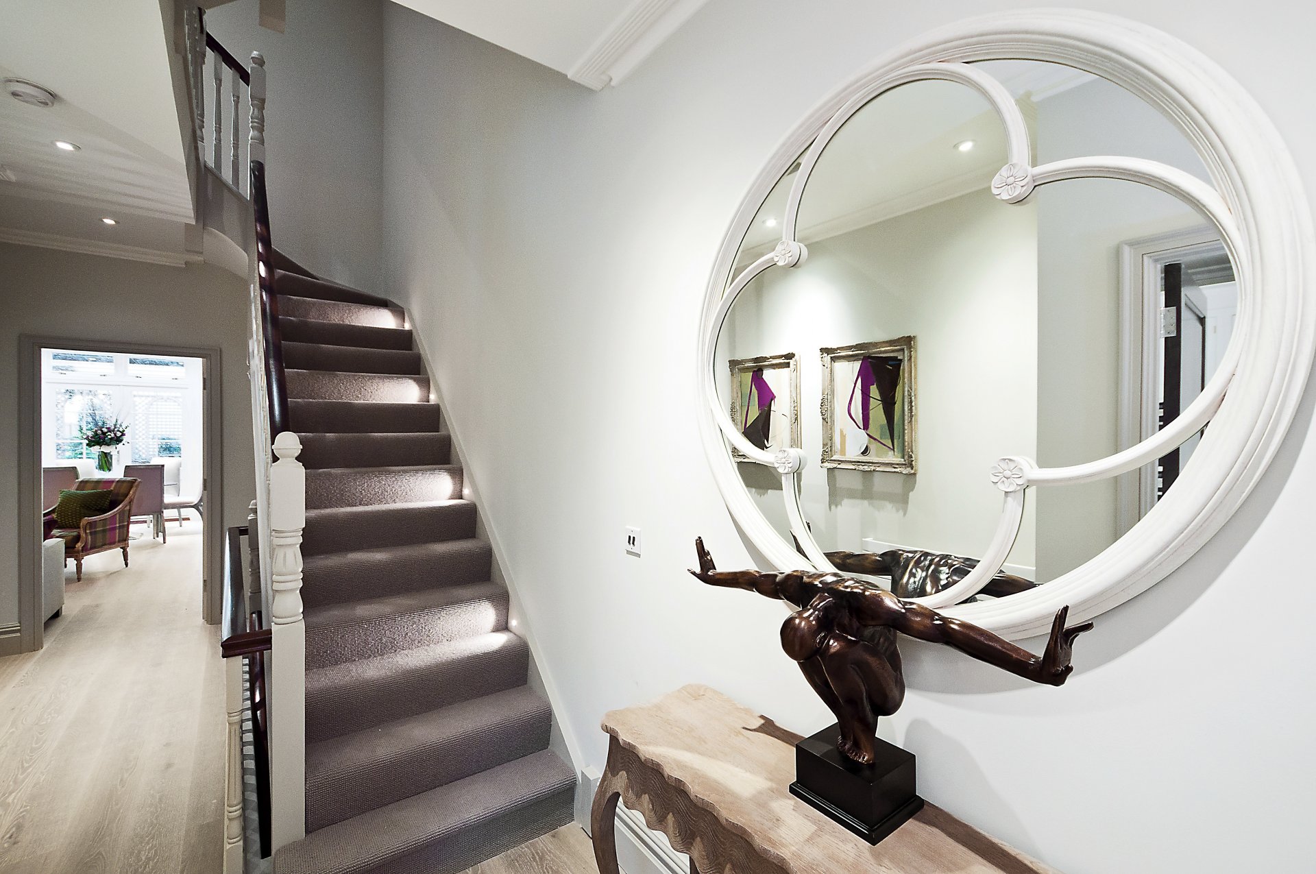 interior style design house villa hall corridor stair