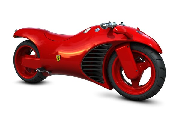 Moto futurista roja de quinta generación ferrari