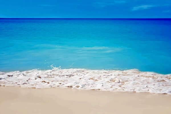 Blue ocean and white sand