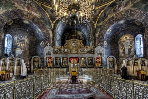 Church with an iconostasis from the inside photo