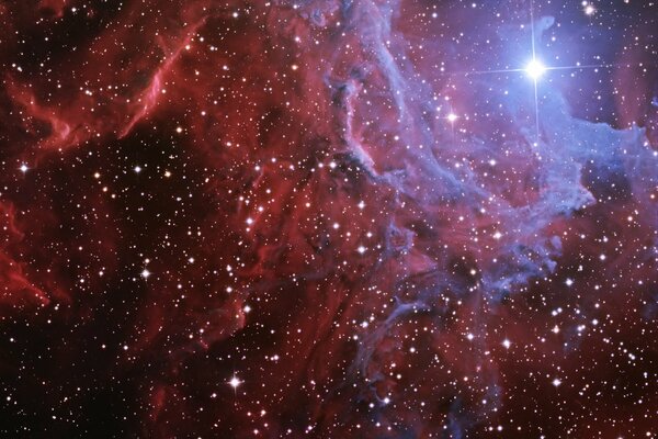 Nebulosa stella fiammeggiante nell universo