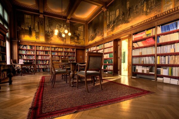 Spacious library with reading space