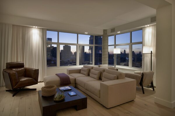 Calm interior of a room in New York