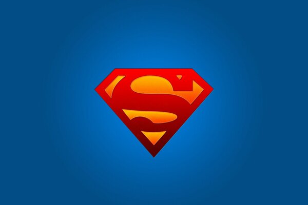 Superman-Logo auf blauem Hintergrund