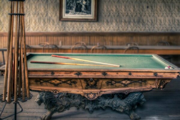 Retro billiards vintage interior